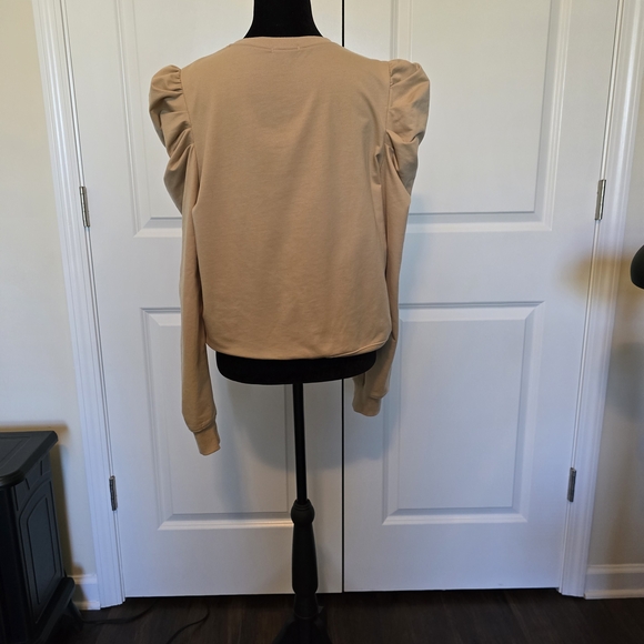 TCEC Beige Puff Sleeve Sweatshirt - Picture 3 of 4